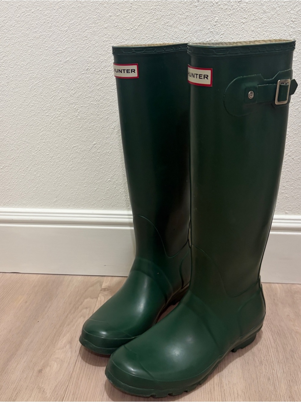 Hunter Tall Knee-High Rain Boots in Dark Green